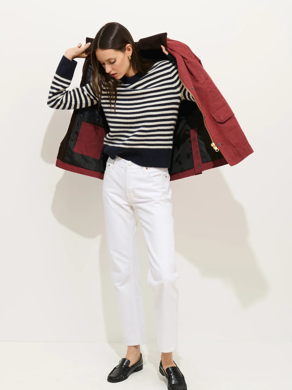 Alex Mill – Marais Striped Sweater in Navy/Ivory Cashmere