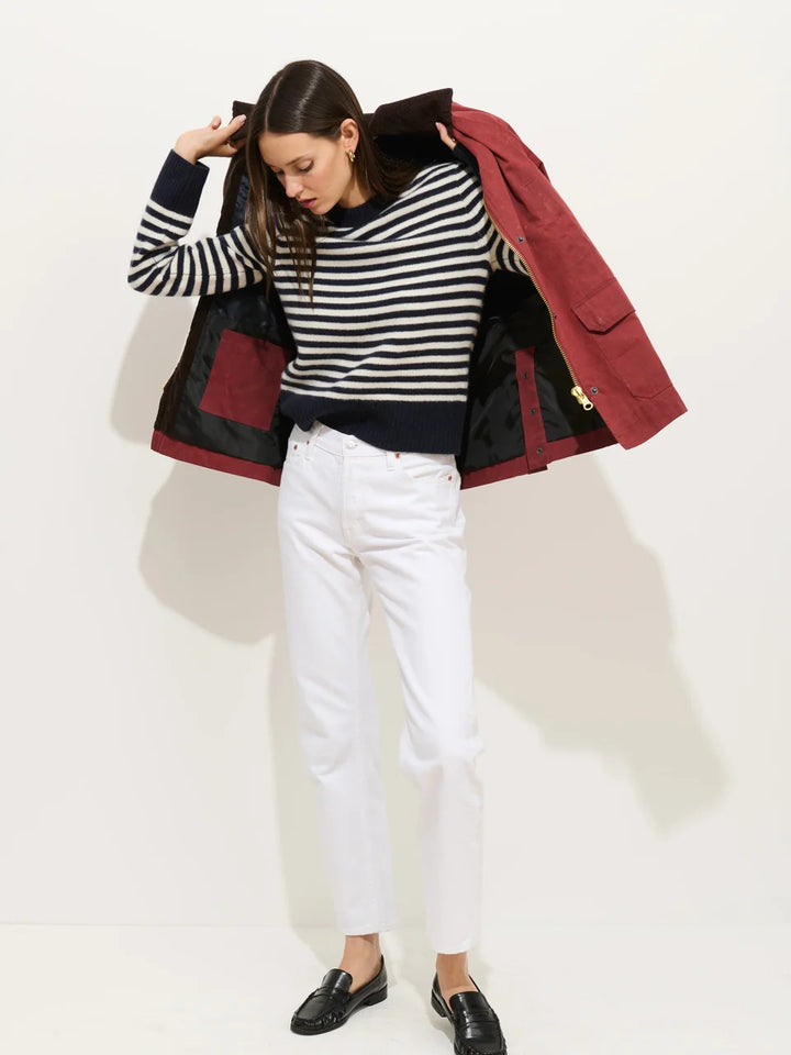 Alex Mill – Marais Striped Sweater in Navy/Ivory Cashmere