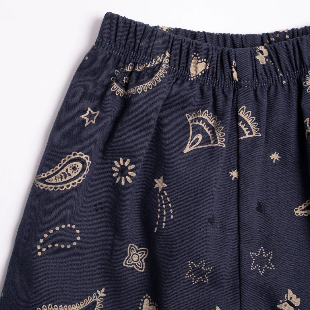 Wild Wawa- Wide Leg Pant in Midnight Bandana