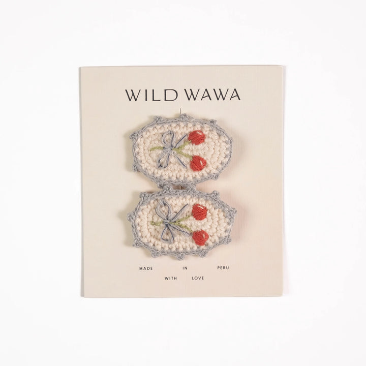 Wild Wawa- Crochet Clip Set in Winter Chérie