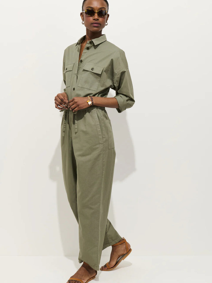 Alex Mill - Delancey Lightweight Twill Jumpsuit in Vintage Olive