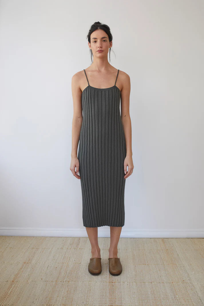 Wol Hide – Rib Dress in Washed Black