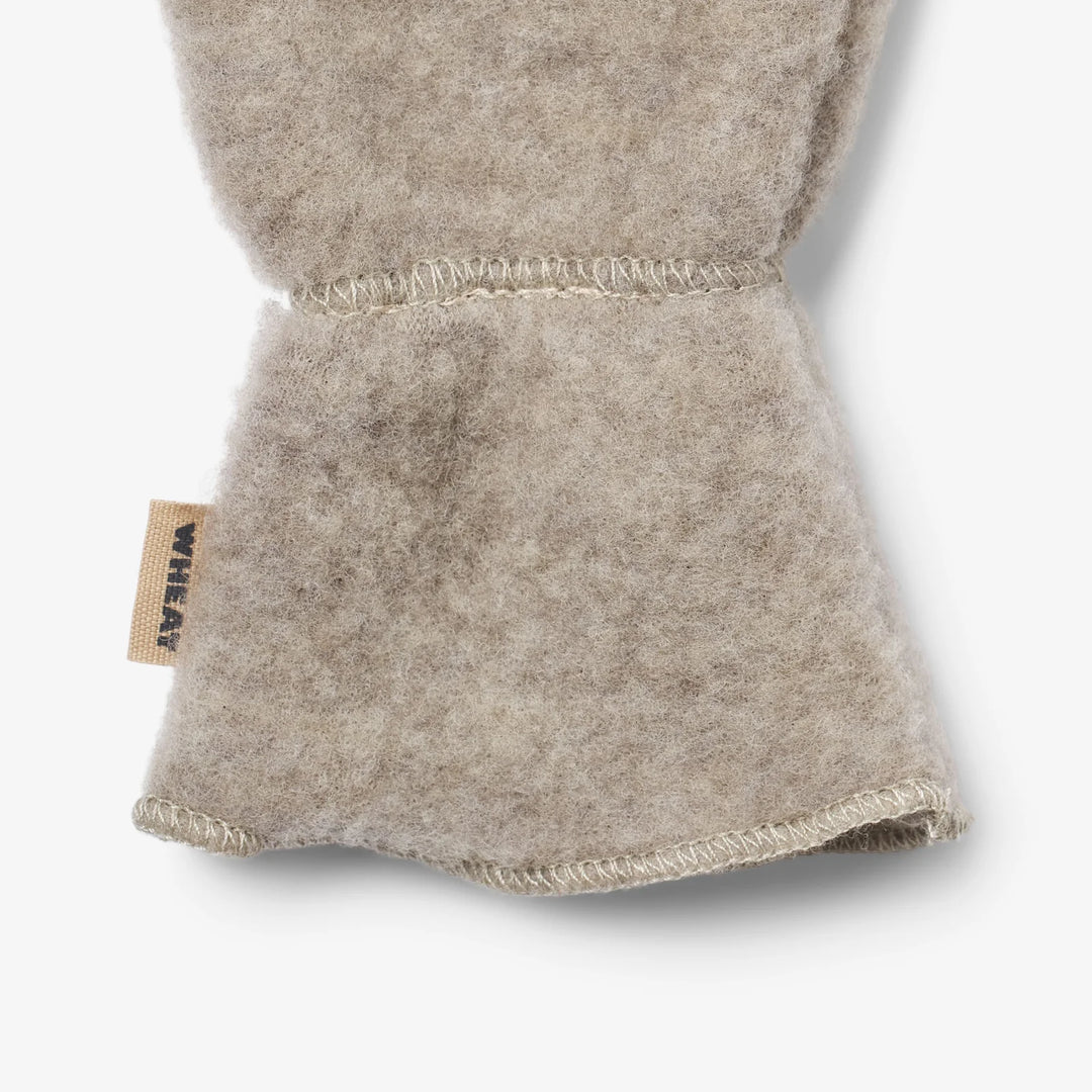 WHEAT – Jay Wool Fleece Mittens in Kaki Melange