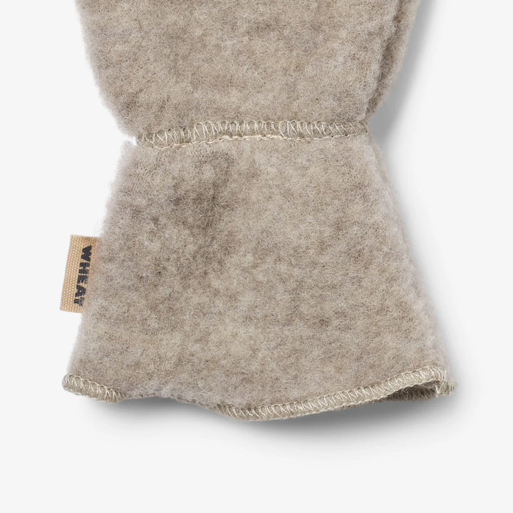 WHEAT – Jay Wool Fleece Mittens in Kaki Melange