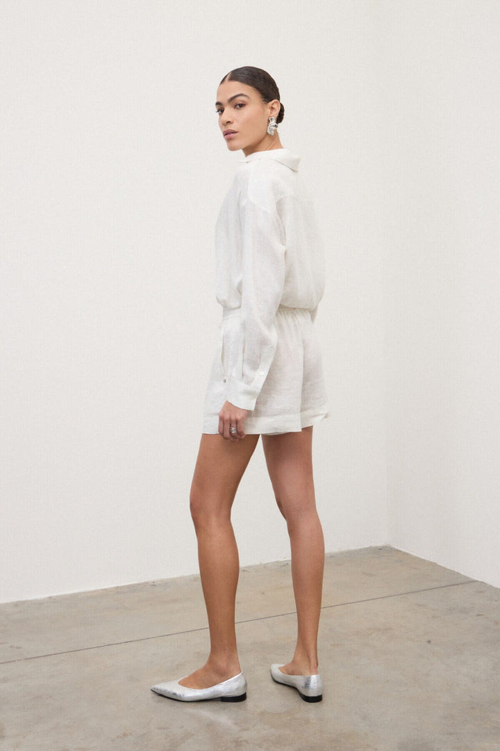 Ottod'Ame - Linen Lurex Drawstring Shorts