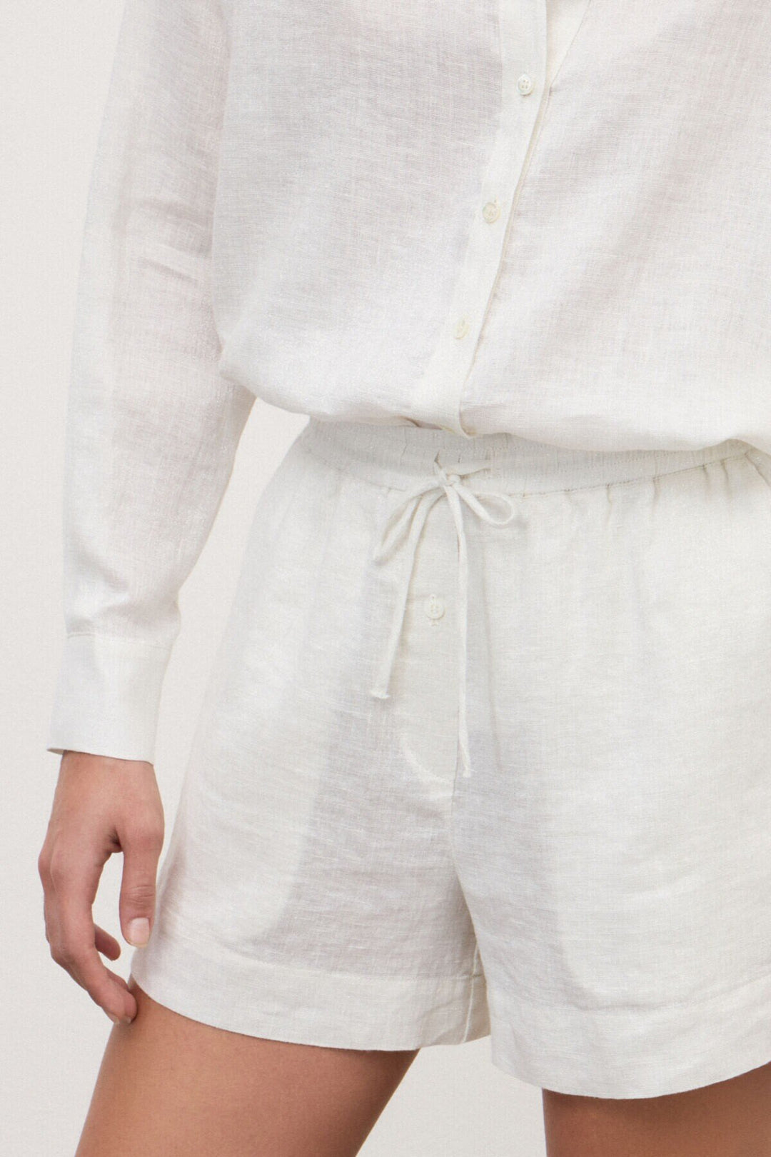 Ottod'Ame - Linen Lurex Drawstring Shorts