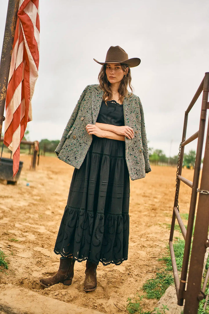 Hunter Bell – Huntley Half Coat in Mixed Herringbone