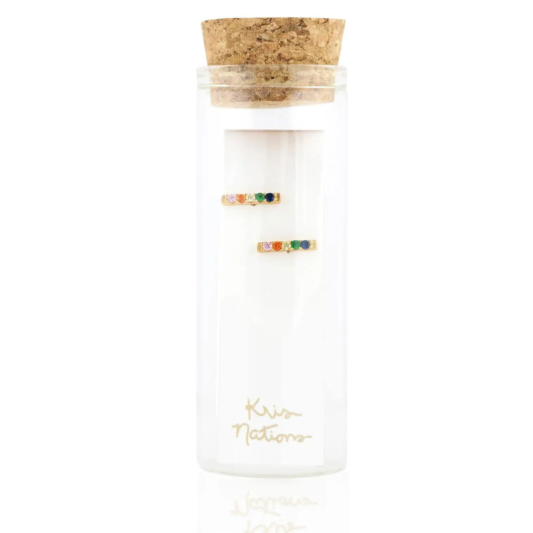 Kris Nations – Rainbow Bar Dash Crystal Stud Earring