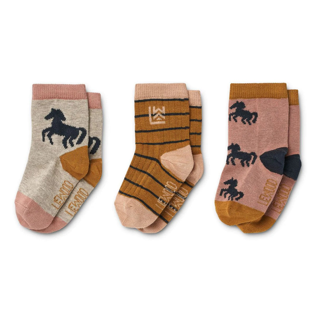 Liewood – Silas Socks 3-Pack in Horses