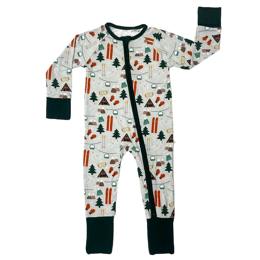 Emerson and Friends - Ski Day Winter Bamboo Convertible Baby Pajamas