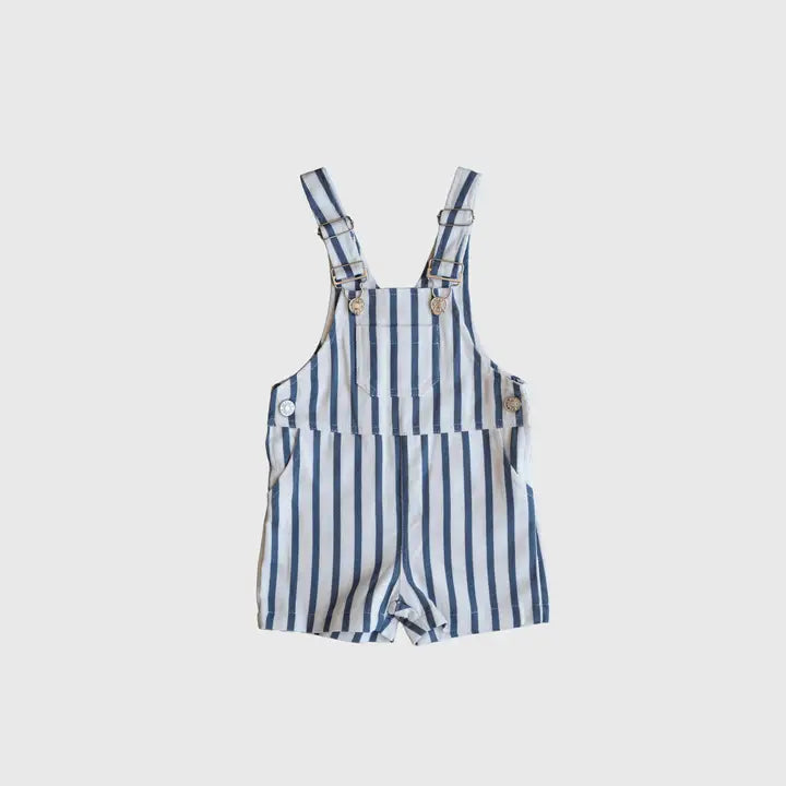 Forever French Baby – Denim Stripe Overalls