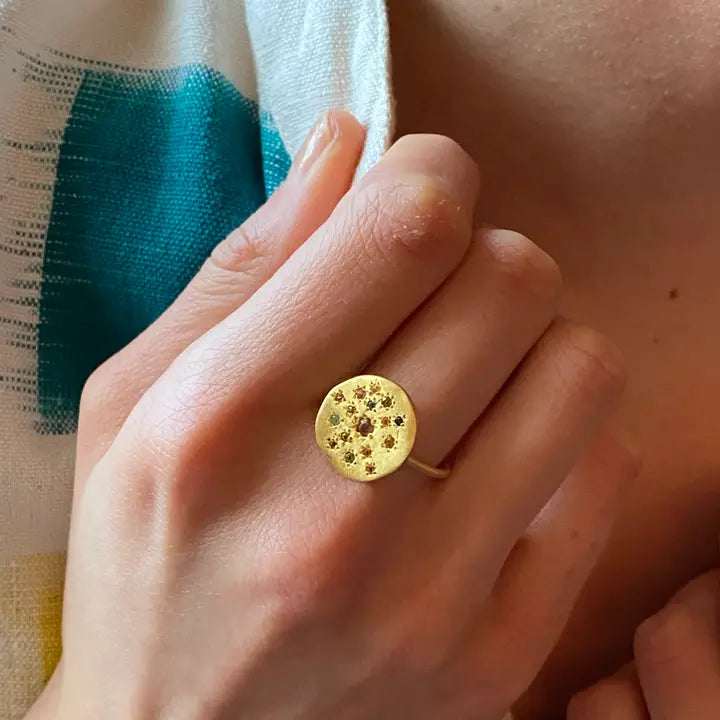 Sophie Deschamps Bijoux – Constellation Matt Ring in Gold