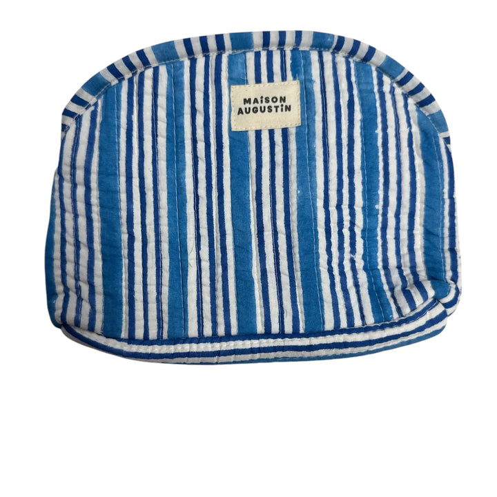 Maison Augustine – Blue Stripe Makeup Pouch