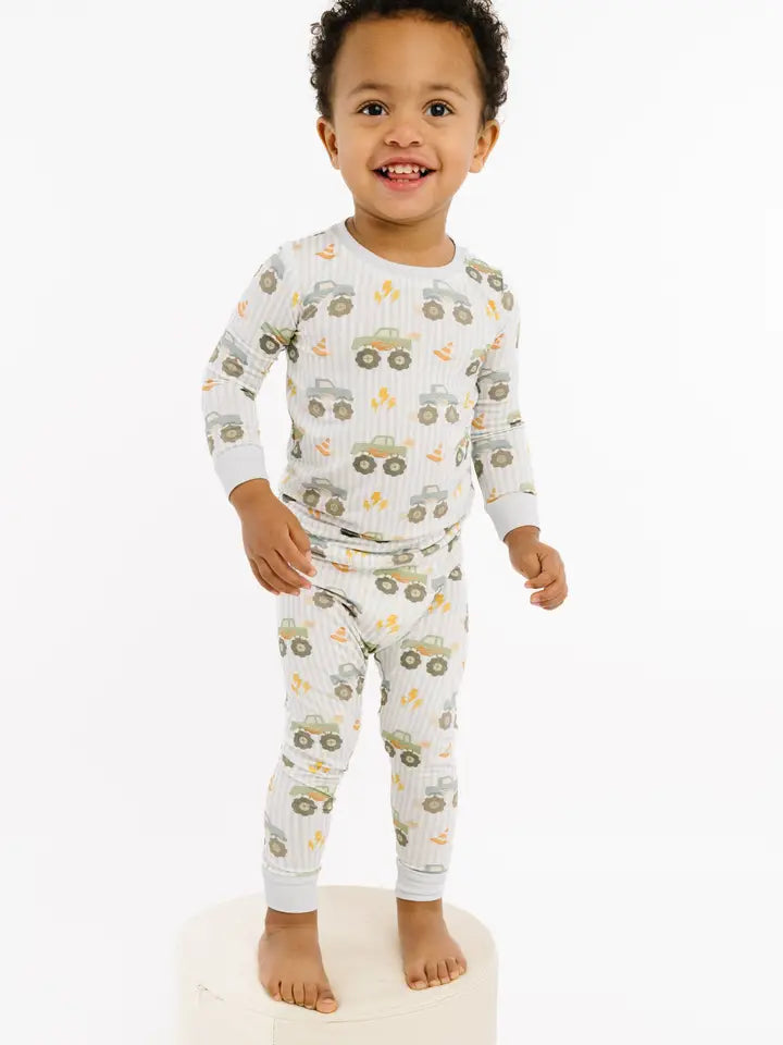 Little One Shop – Bamboo Pajama Set in Monster Truck