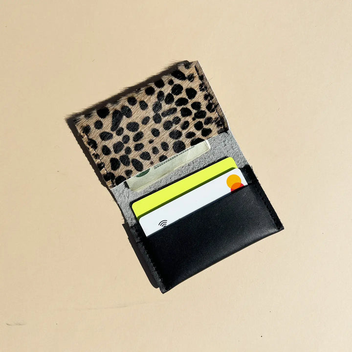 Primecut – Wallet in Leather + Tiny Spotted Hair on Hide