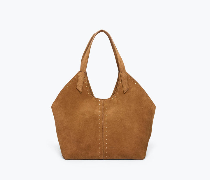 Freda Salvador - Abigail Bag in Saddle Suede with Studs
