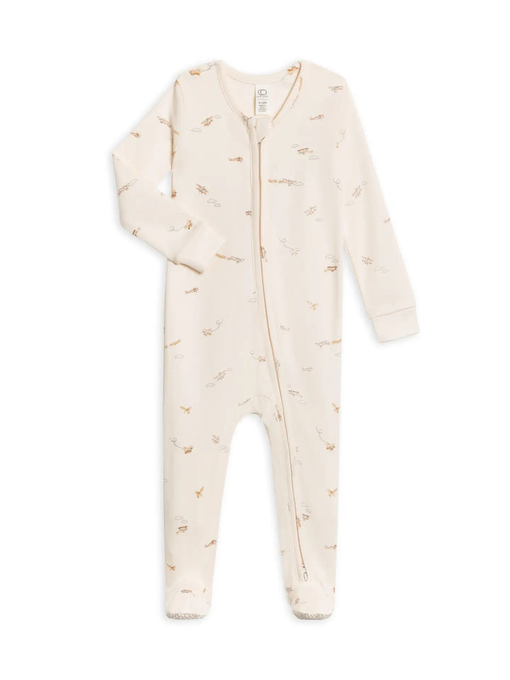 Colored Organics – Baby Peyton Zipper Sleeper in Airplane