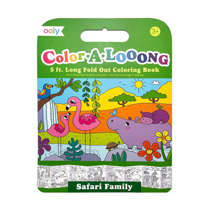 Ooly – Color-A-Loong 5' Fold Out Coloring Book - Safari Family