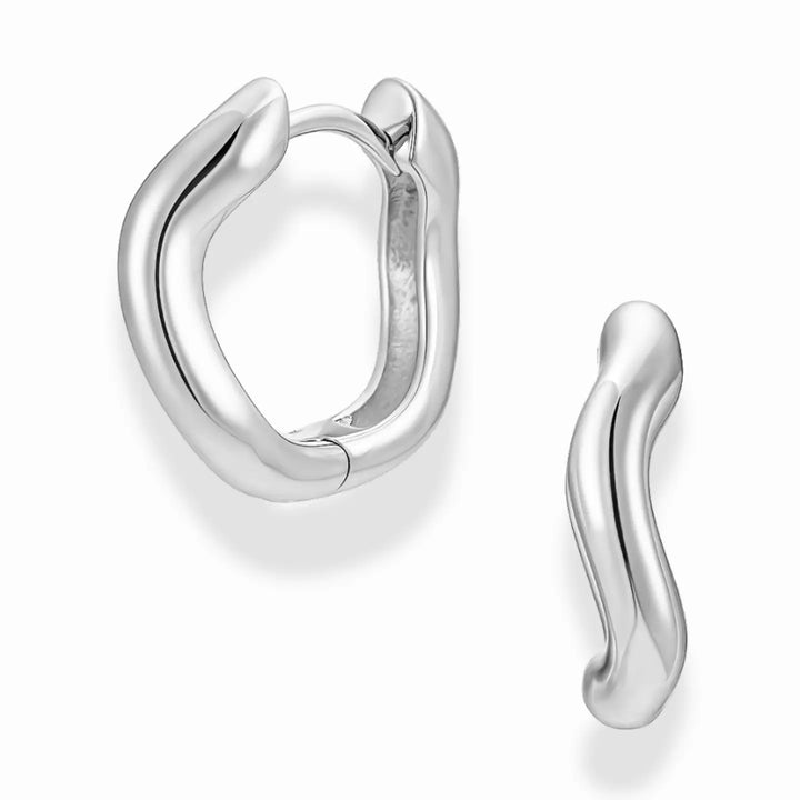 Mod + Jo - Sloan Wavy Huggies in Rhodium Plate