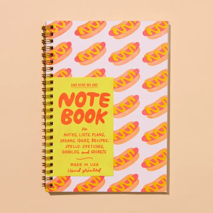 And Here We Are - Hot Dog Spiral Notebook