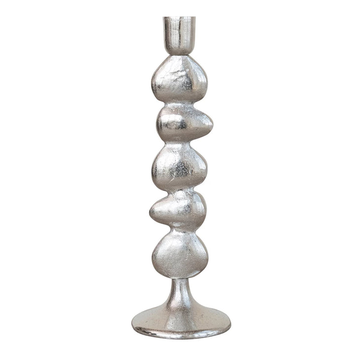 Cast Aluminum Stacked Taper Holder in Nickel Finish