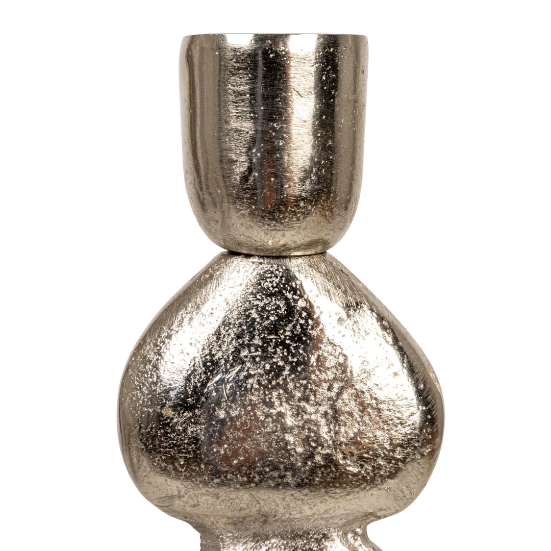 Cast Aluminum Stacked Taper Holder in Nickel Finish