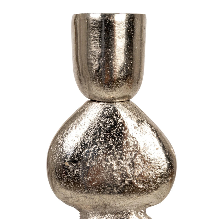 Cast Aluminum Stacked Taper Holder in Nickel Finish