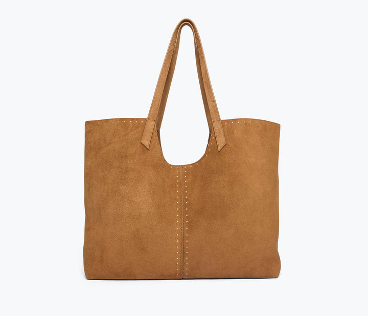 Freda Salvador - Avery Bag in Saddle Suede with Studs