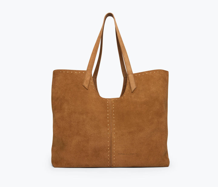 Freda Salvador - Avery Bag in Saddle Suede with Studs
