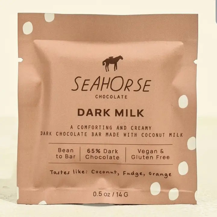 Seahorse Chocolate - Dark Milk MINI 65% with Coconut Milk Vegan Chocolate Bar
