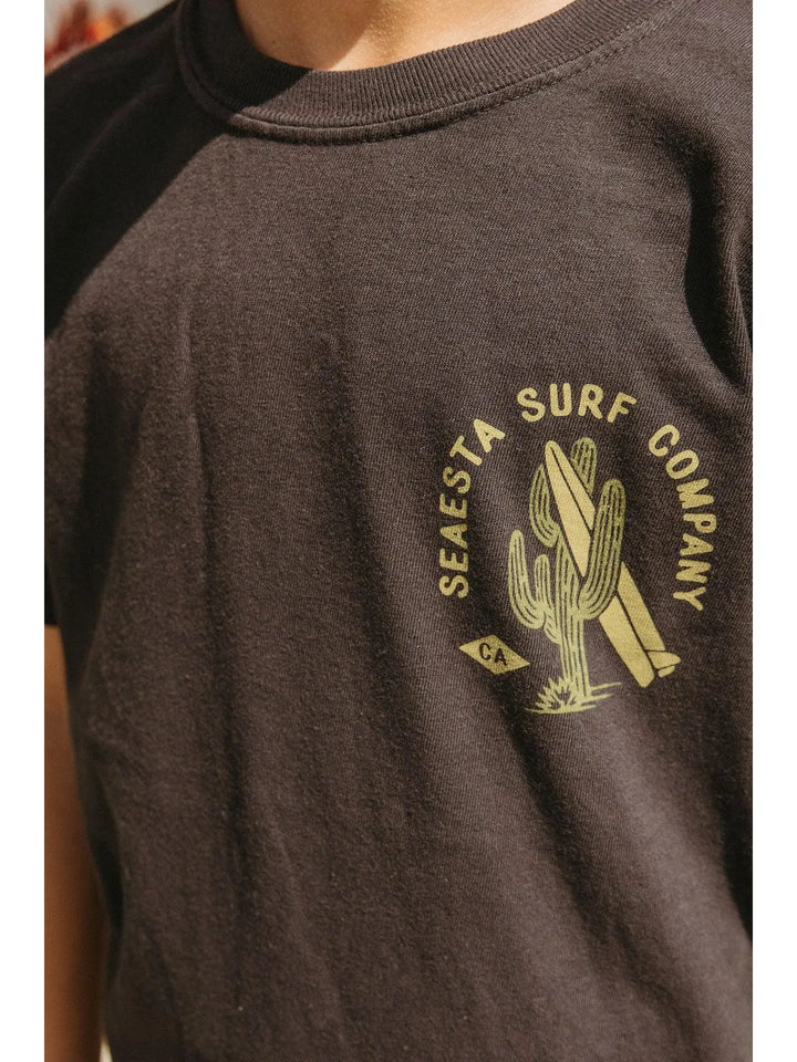 Seaesta Surf- Surf Cactus Tee in Charcoal