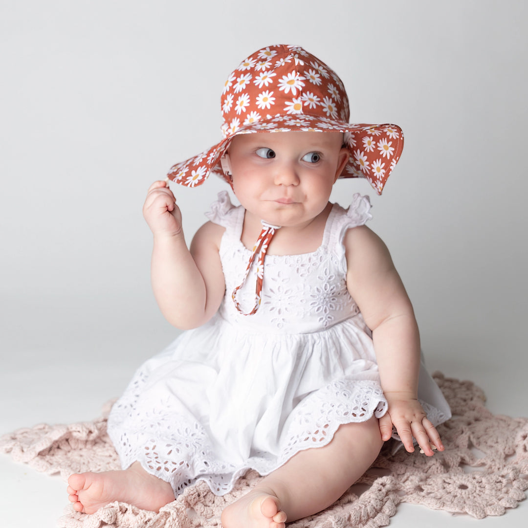 Huggalugs – Ginger Daisy Baby & Toddler Sunhat Upf 50+