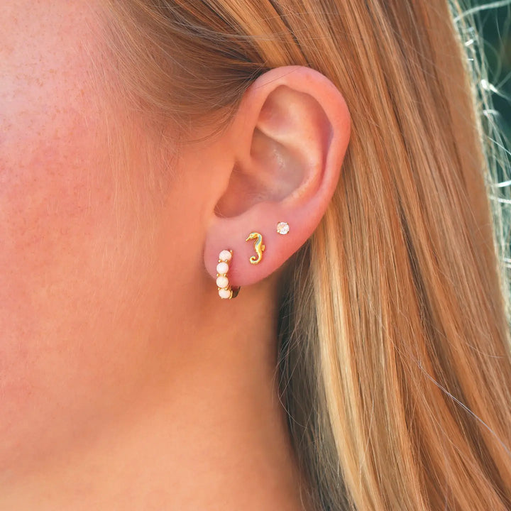 Kris Nations – Opal Huggie Hoop Earrings