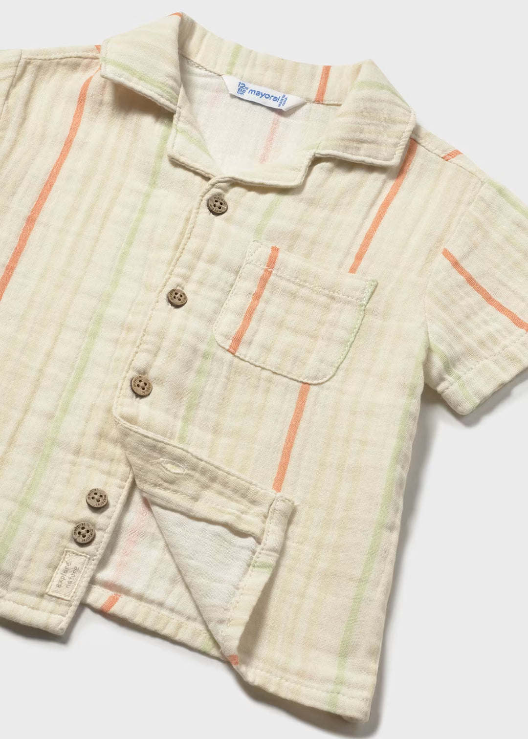 Mayoral – Short Sleeve Button Down in Stripes