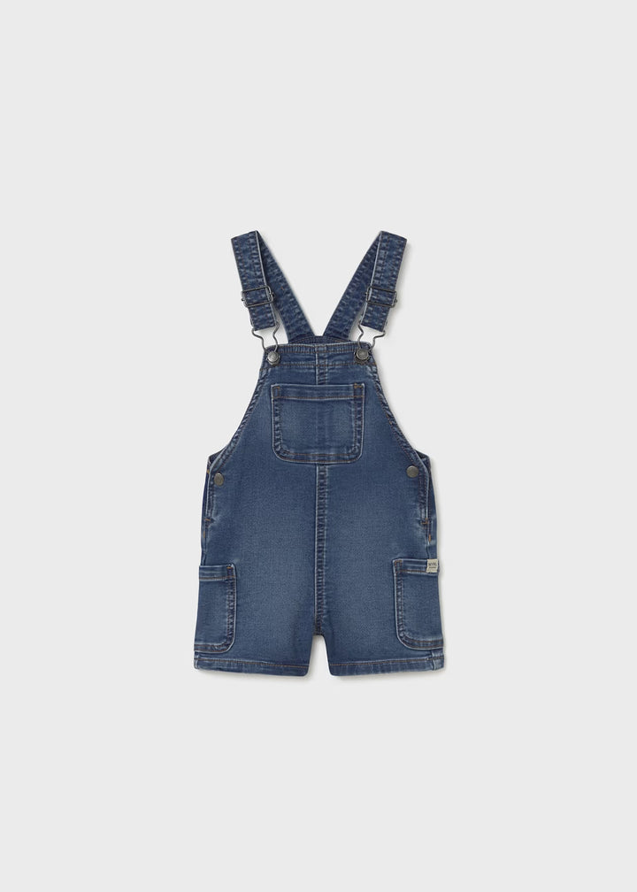 Mayoral – Soft Denim Short Overall in Medium Wash