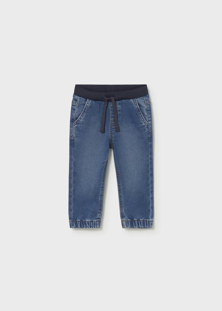 Mayoral – Soft Denim Jogger Pants in Medium Wash