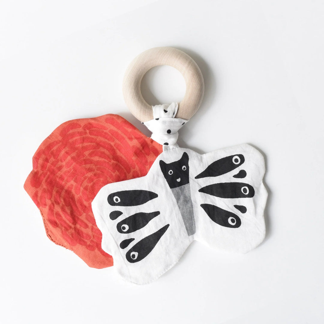 Wee Gallery - Butterfly Crinkle Ring Teether