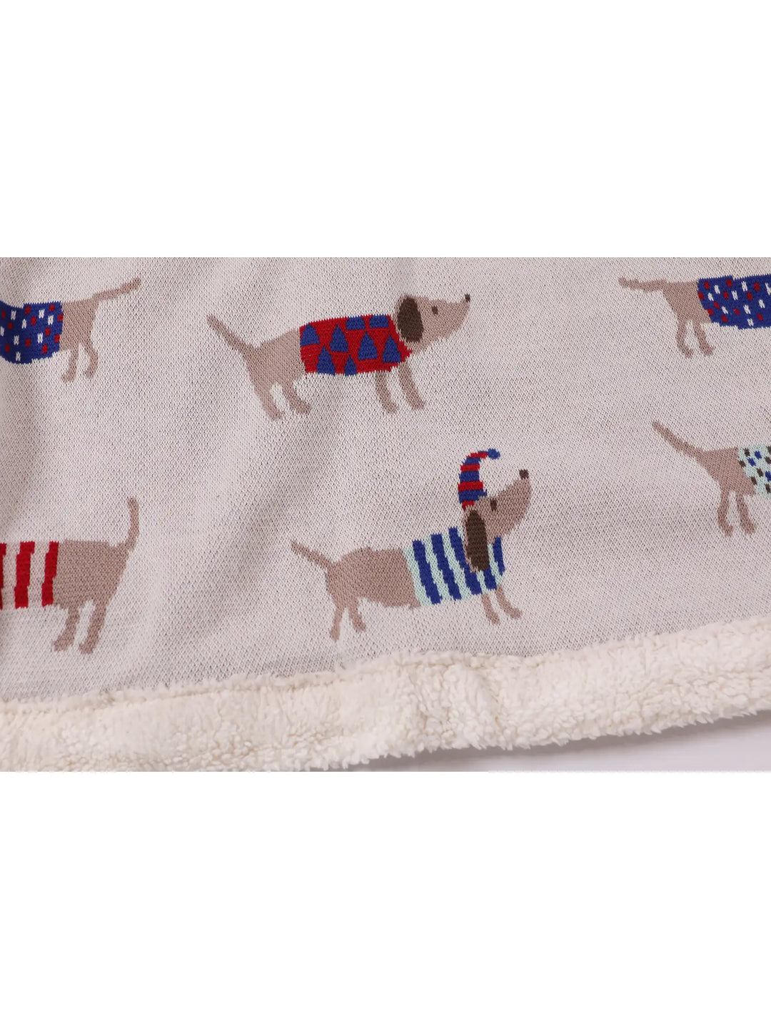 Cozy Sherpa Knit Baby Blanket in Dachshund Dog