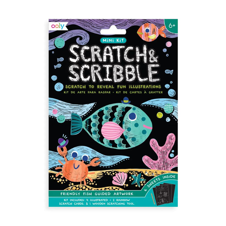 Ooly – Scratch & Scribble Art Mini Kit: Friendly Fish