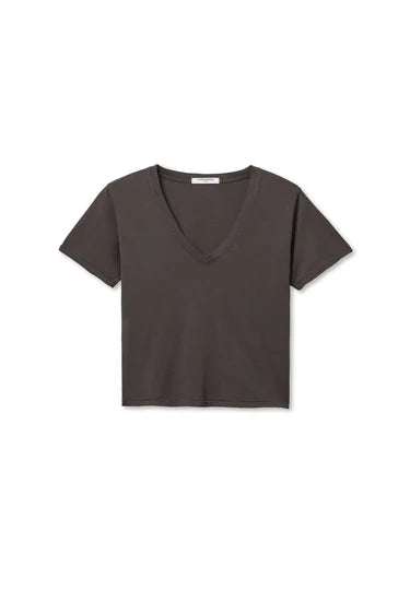 Perfect White Tee - Beckett Crispy Cotton V-Neck Tee in Vintage Black