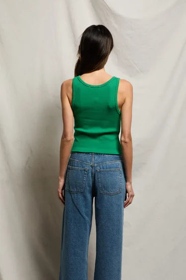 Perfect White Tee - Blondie Tank in Grass