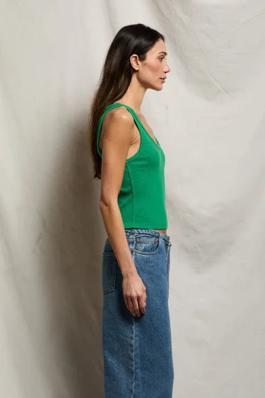 Perfect White Tee - Blondie Tank in Grass