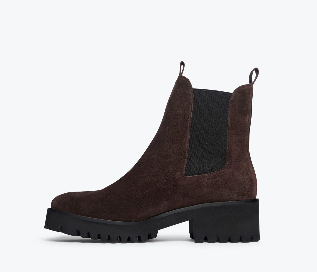 Freda Salvador – Brooke Chelsea Ankle Boot in Water Resistant Espresso Suede