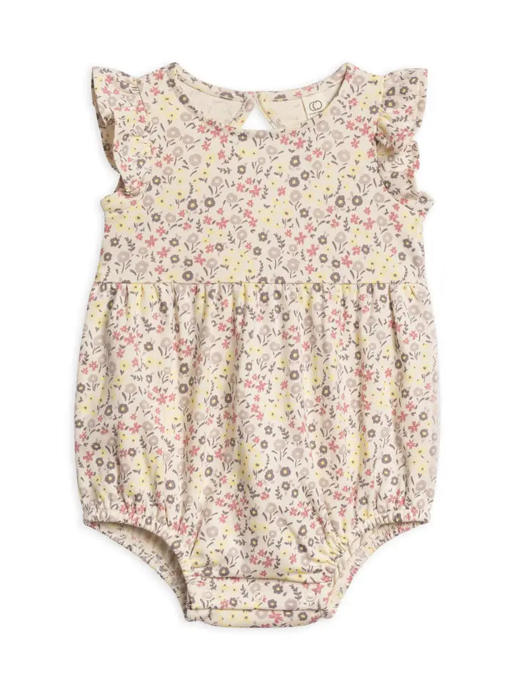 Colored Organics - Organic Baby Sommer Romper in Giada Floral + Lilla