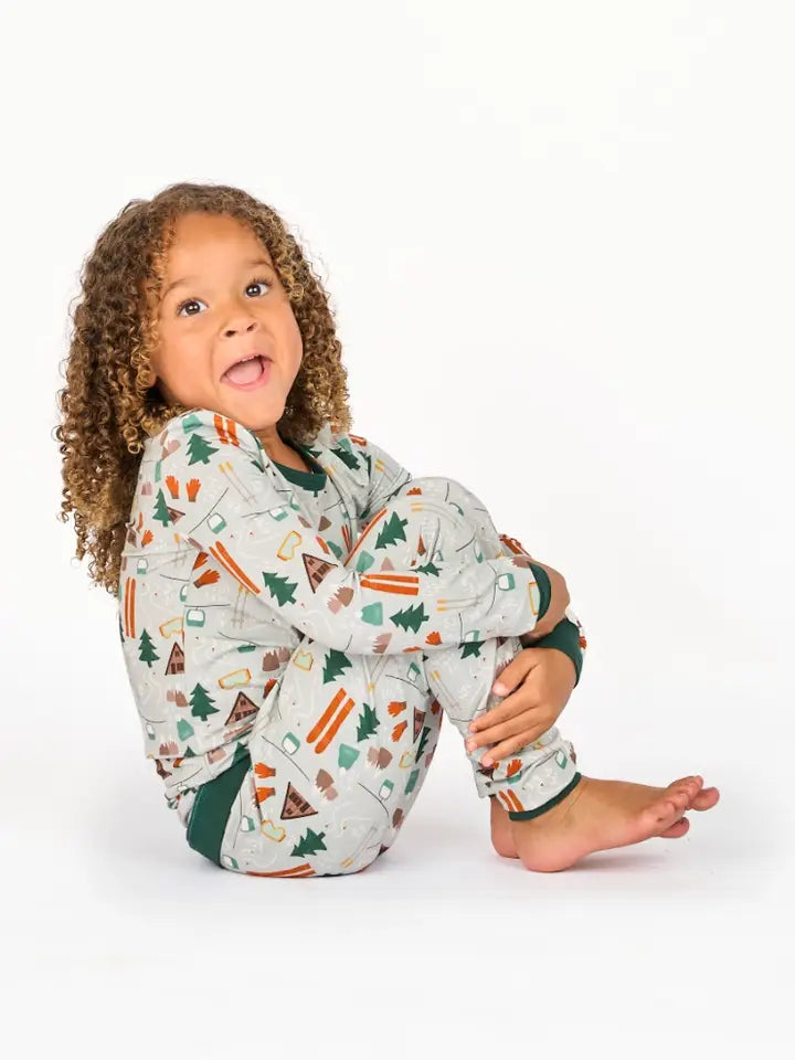 Emerson and Friends - Ski Day Winter Two-Piece Bamboo Long Sleeve Kids Pajamas