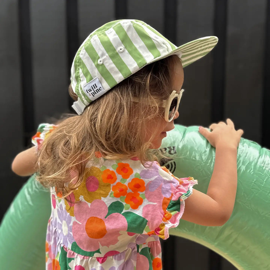 Twill & Pine – Kid's Five-Pane Hat in Vintage Stripe