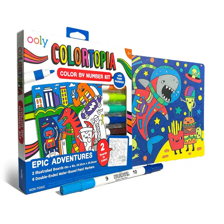 Ooly - Colortopia Color By Number Paint and Marker Kit