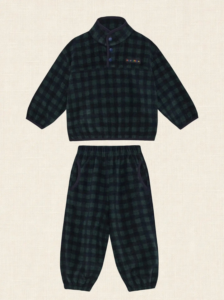 Petit Stella - Fleece Play Set in Evergreen Check
