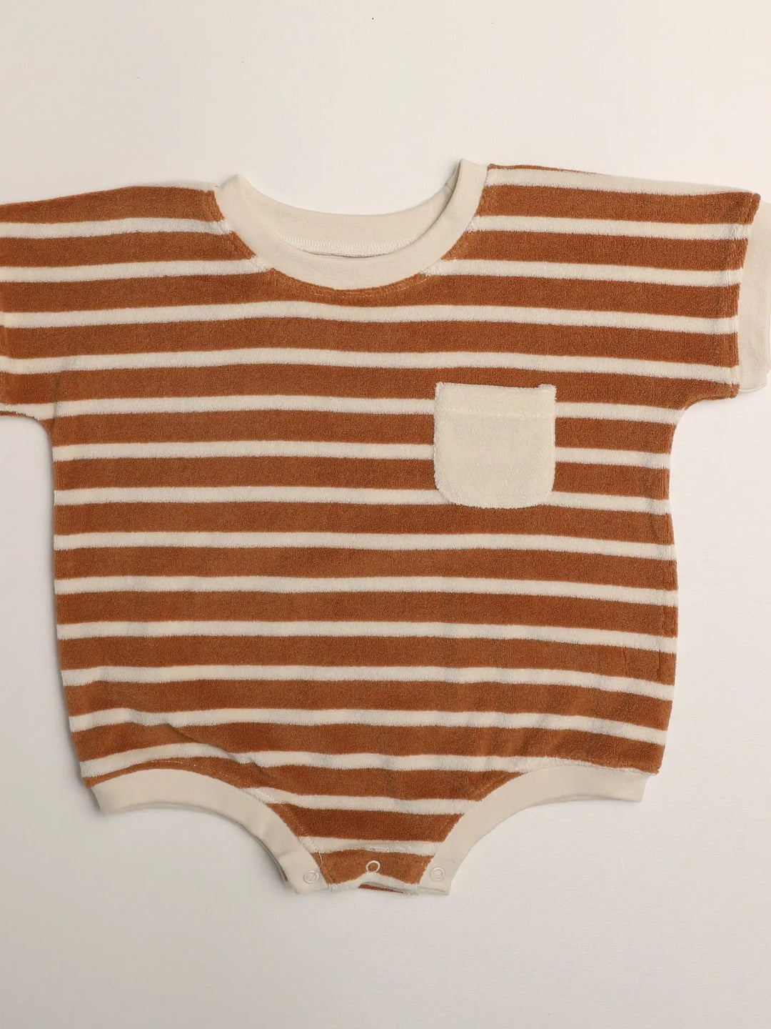 Winnie + Crew - Callie Romper in Apple Cinnamon Stripe