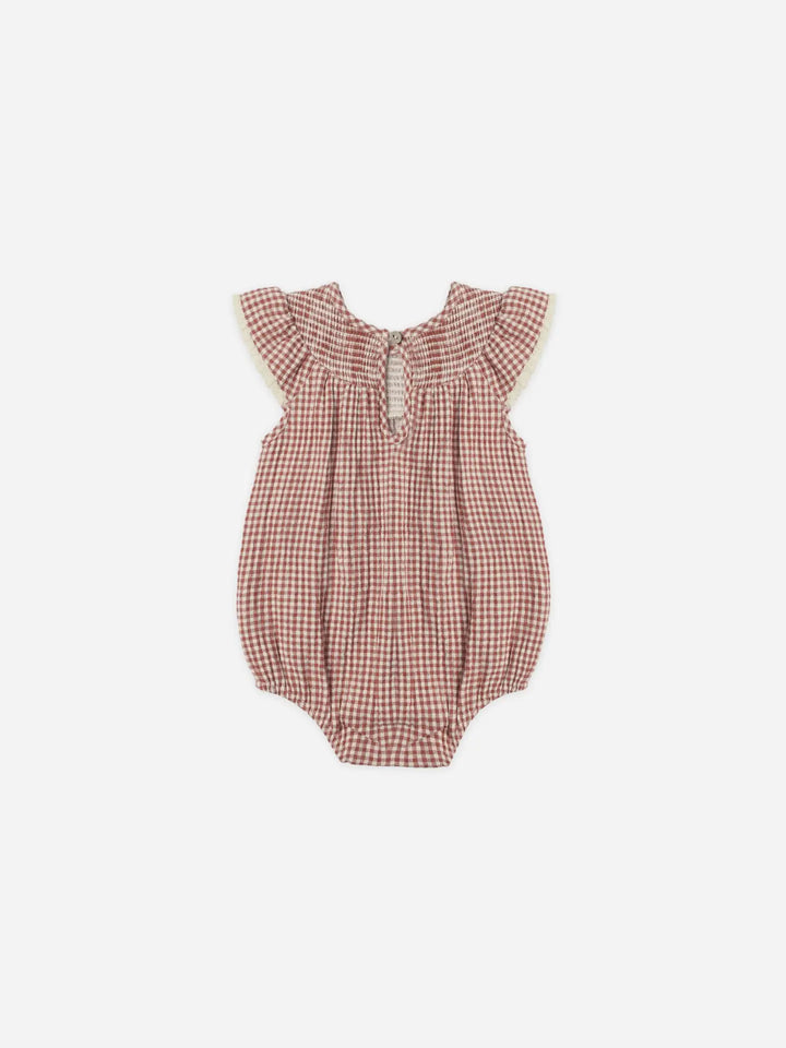 Quincy Mae – Lenore Romper in Red Gingham